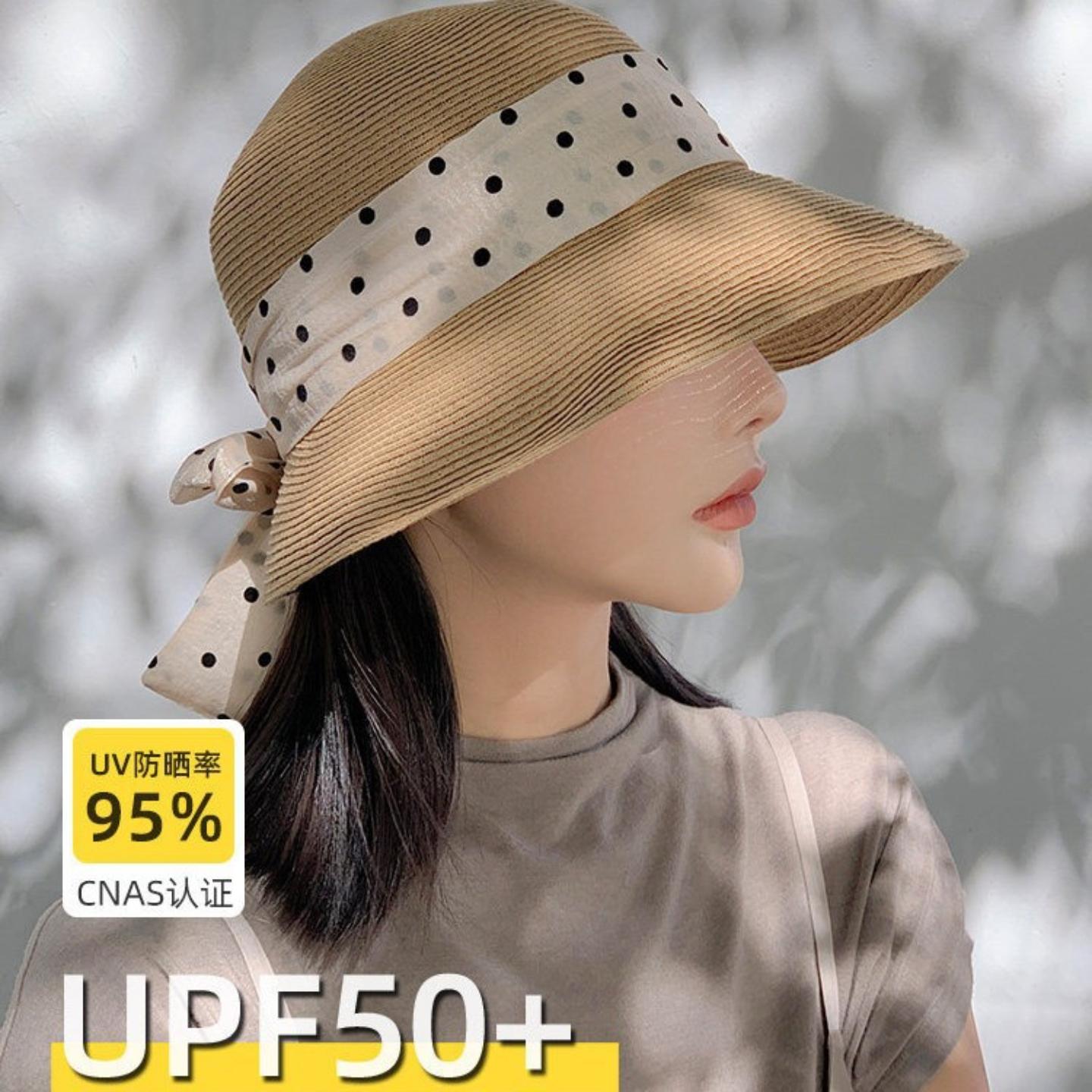 度假帽子法式优雅卷边女夏季户外