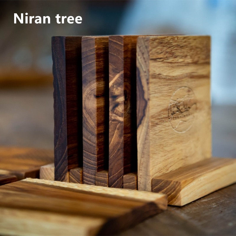 泰国进口Nirantree柚木不规则茶垫杯垫菱形格子茶垫杯垫方形茶垫