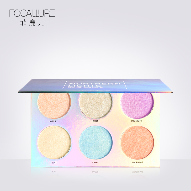 FOCALLURE/·ÆÂ¹¶ùÁùÉ«¸ß¹âÅÌÖé¹âÌáÁÁ·Û±ýÁ¢ÌåÐÞÈÝ·ÛÒõÓ°±ÇÓ°ÎÔ²Ï