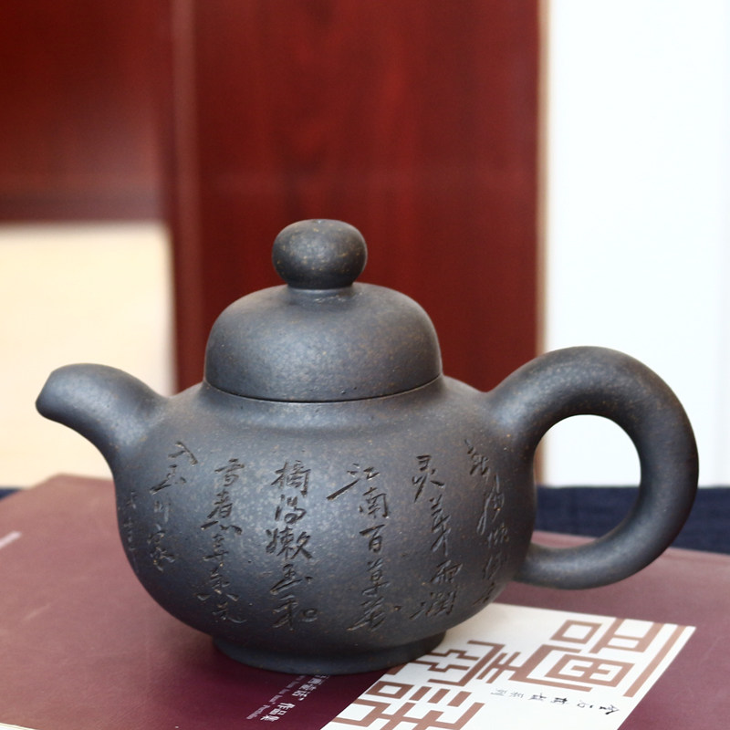 宜兴名家紫砂壶纯手工正品大师军德堂许学军青铜泥清泉大容量茶壶