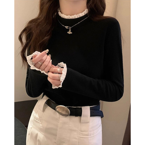 蕾丝花边设计感小众别致上衣女