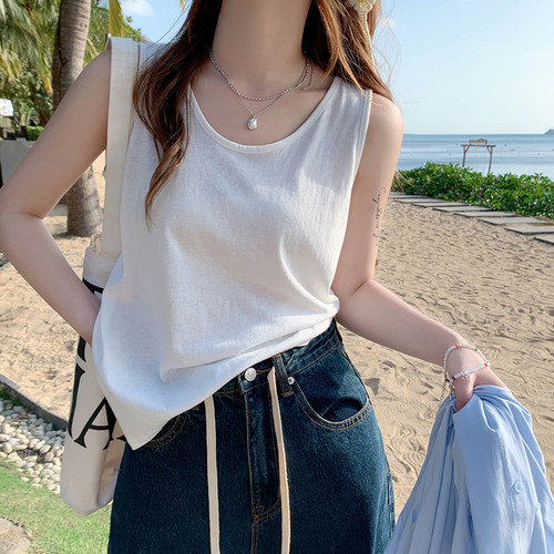 超火cec纯色背心吊带女夏季韩版