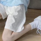 潮韩版 宽松显瘦百搭 白色裤 ins超火休闲运动五分阔腿短裤 子女夏季