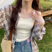 外穿内搭蕾丝吊带背心女2024年新款 修身 显瘦短款 夏季 无袖 T恤ins潮