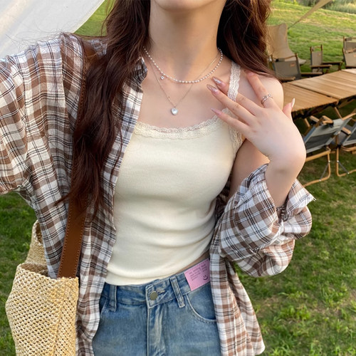 夏季外穿内搭蕾丝吊带背心女