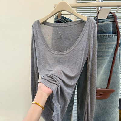 夏季2025新款u领长袖防晒罩衫女