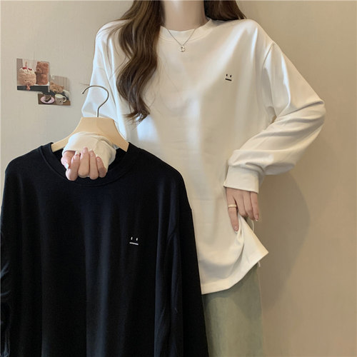 加绒加厚德绒长袖T恤女秋冬宽松