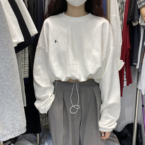 bf宽松慵懒风显瘦短款收腰卫衣