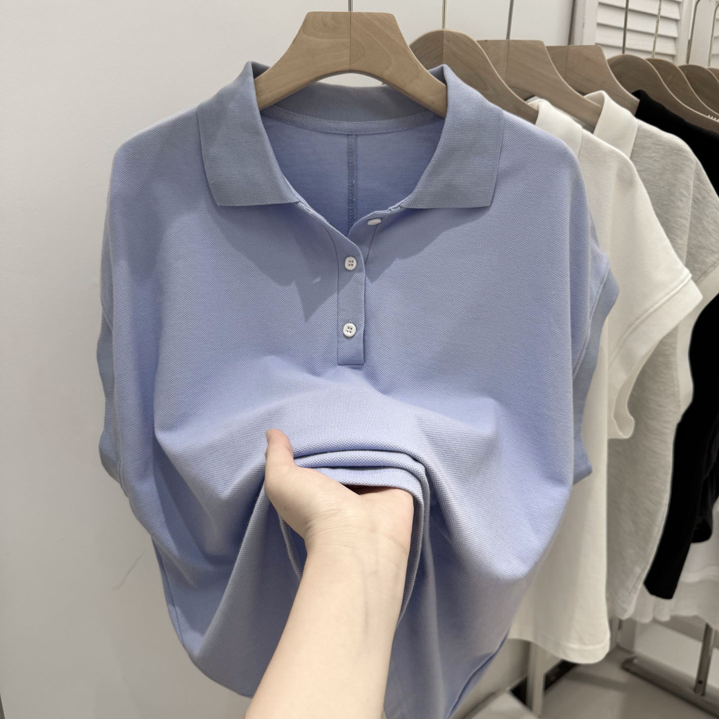 纯欲风Polo翻领短袖T恤女夏季