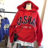 ins超火卫衣女秋冬加绒加厚宽松韩版 潮学生洋气减龄chic百搭外套