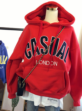 ins超火卫衣女秋冬加绒加厚宽松韩版潮学生洋气减龄chic百搭外套