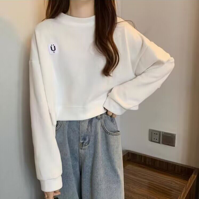 ins超火薄款无帽长袖卫衣女秋装