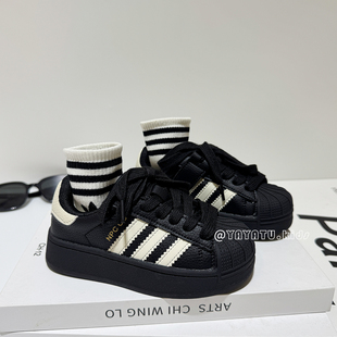 真皮儿童板鞋贝壳头男童鞋子秋冬款软底运动鞋加绒二棉女童休闲鞋