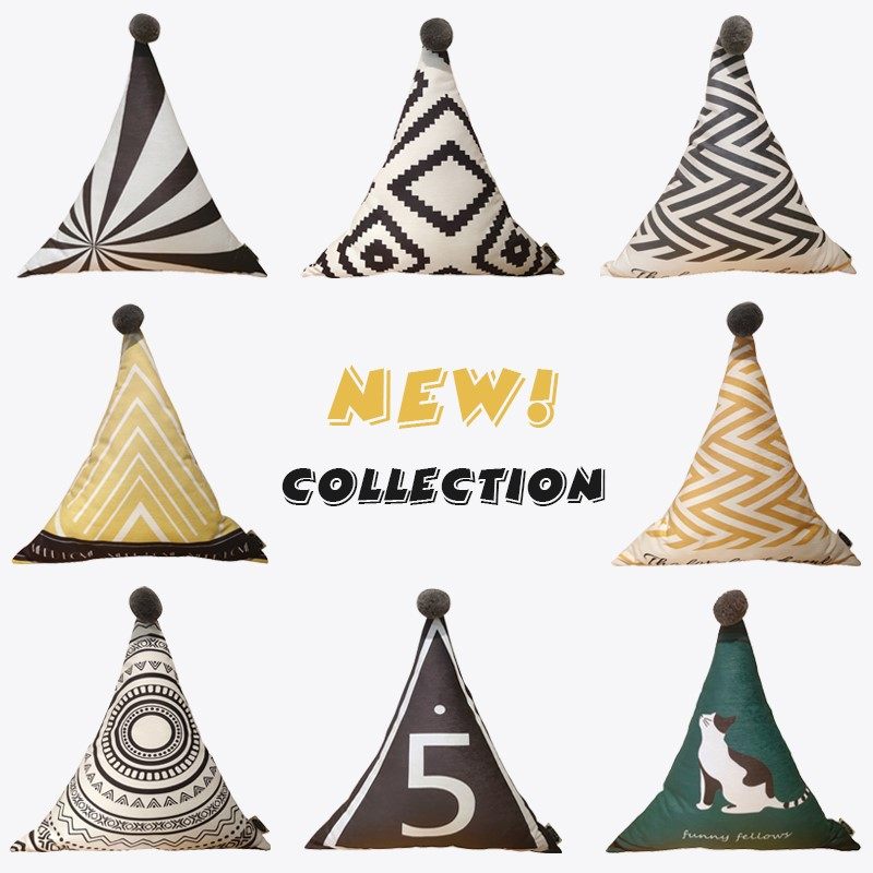 三角形抱枕可爱带球装饰靠垫北欧现代简约靠包含芯PP棉枕|ruв категории домашний ткань, подушка/подушка - от Buy2taobao.com для оказания профессиональной услуги покупки агента Taobao