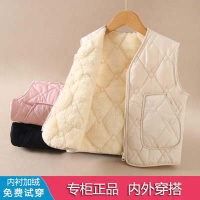 儿童羽绒棉马甲加绒背心学生百搭