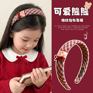 发箍儿童女宝宝宽边女款不勒头女童防滑小女孩头箍头饰可爱熊熊