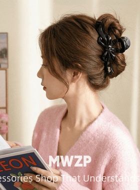 黑色蝴蝶结抓夹大号发量大简约高级感发卡女独特漂亮的发饰2026款