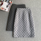 中长款 波点半身裙潮女2025春夏新款 直筒高腰显瘦a字包臀黑色裙子