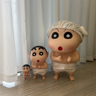 洗澡搭子蜡笔小新手办浴室可爱装 饰品大号摆件卫生间家居创意礼物