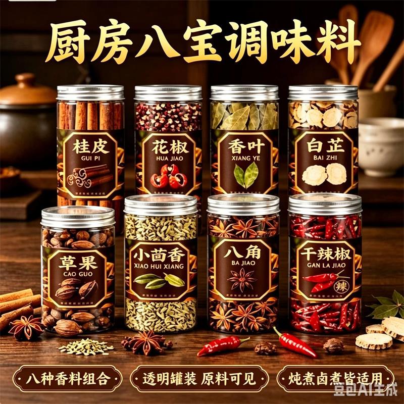 八角桂皮香叶白芷花椒小茴香辣椒