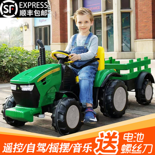 儿童电动拖拉机超大可坐越野车农用男孩游乐农场玩具新年生日礼物