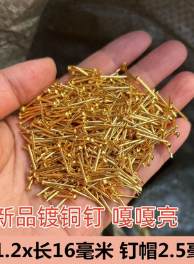 代金镀铜圆钉钉子铁钉1.2x19mm长度钉手工DIY修补家具固定