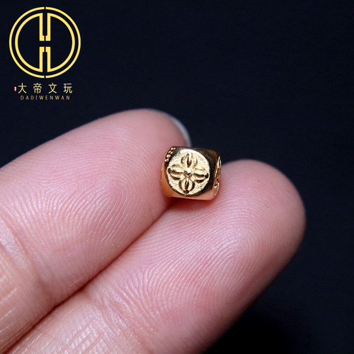 纯银925银镀金金刚杵方隔珠绳束顶腰珠手工串珠编绳diy文玩配饰
