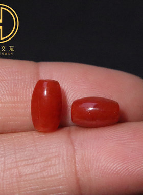 天然南红满色满肉小号桶珠隔珠米珠弟子珠顶腰珠菩提手串文玩配饰