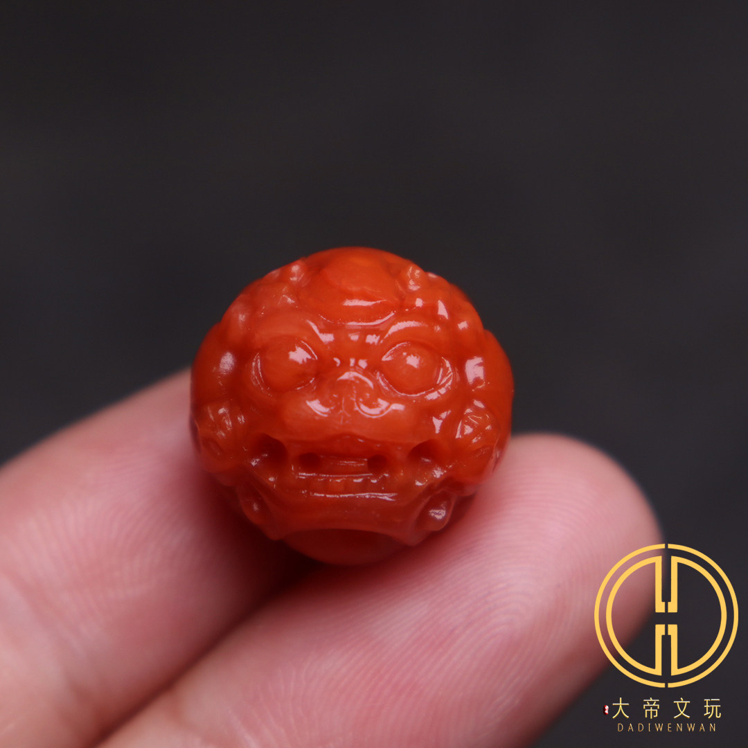 南红玛瑙貔貅珠顶腰珠隔珠配饰