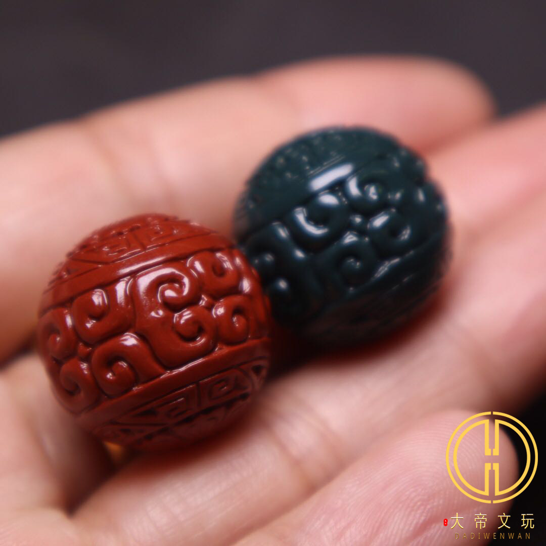 阿拉善玛瑙手工雕刻圆珠顶腰珠