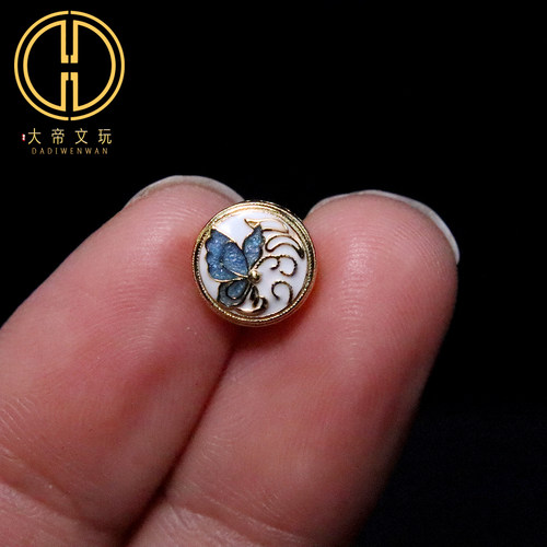 银镀金925纯银彩绘蝴蝶镶嵌背云隔珠菩提手串编绳diy文玩配饰