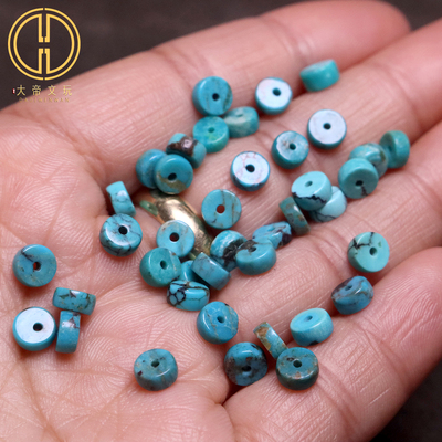 天然原矿绿松直切隔片垫片菩提手串手链编绳108diy文玩配饰配件