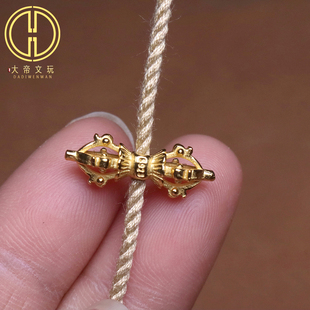 纯银s925银镀金金刚杵背云隔珠配珠手串手链编绳diy文玩配饰配件