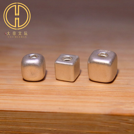 原创足银999方糖顶腰隔珠散珠金刚星月菩提手串串珠编绳文玩配饰