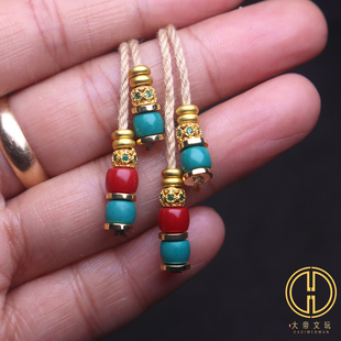 雪巴琉璃弟子珠古法金双色金刚星月菩提手串长串文玩配饰配件diy