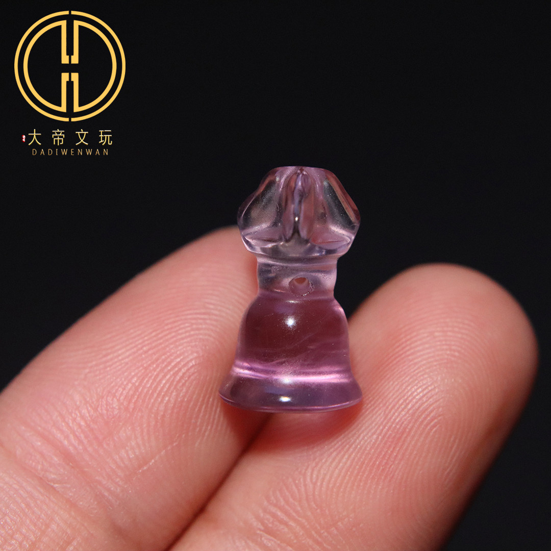 天然紫水晶降魔铃背云隔珠吊坠菩提手串项链挂件饰品diy文玩配饰