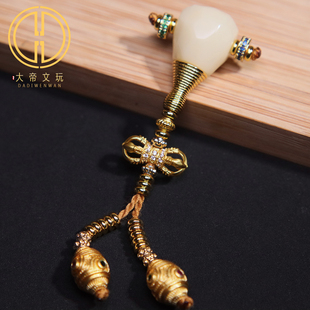 雪巴琉璃古法金无相三通套装组合菩提手串手链108文玩diy配饰配件