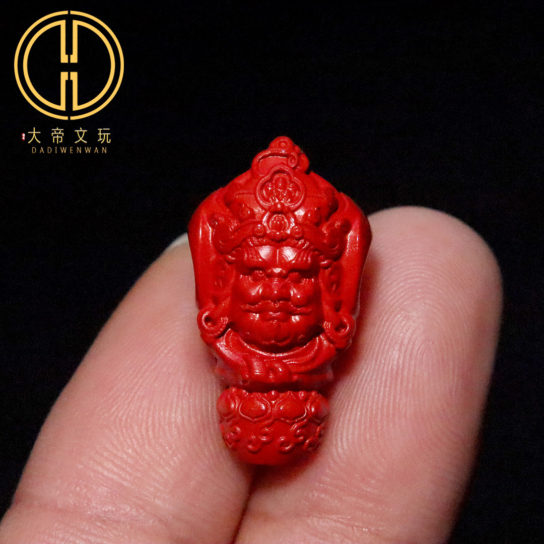 保真朱砂红砂大黑天三通佛头金刚星月菩提手串108长串diy文玩配饰