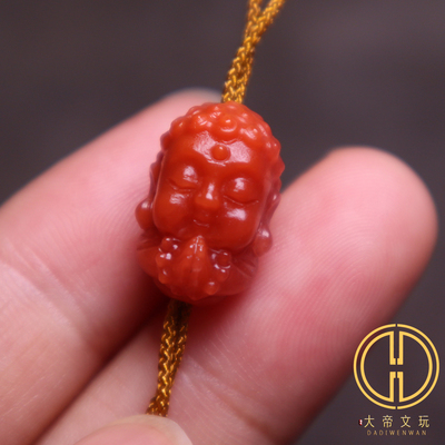 南红玛瑙宝宝佛背云隔珠侧挂配饰