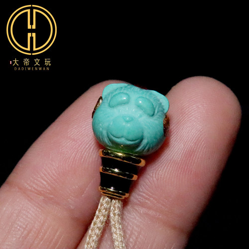 优化高瓷松石蒙松草莓熊分体三通佛头金刚星月菩提手串diy配饰