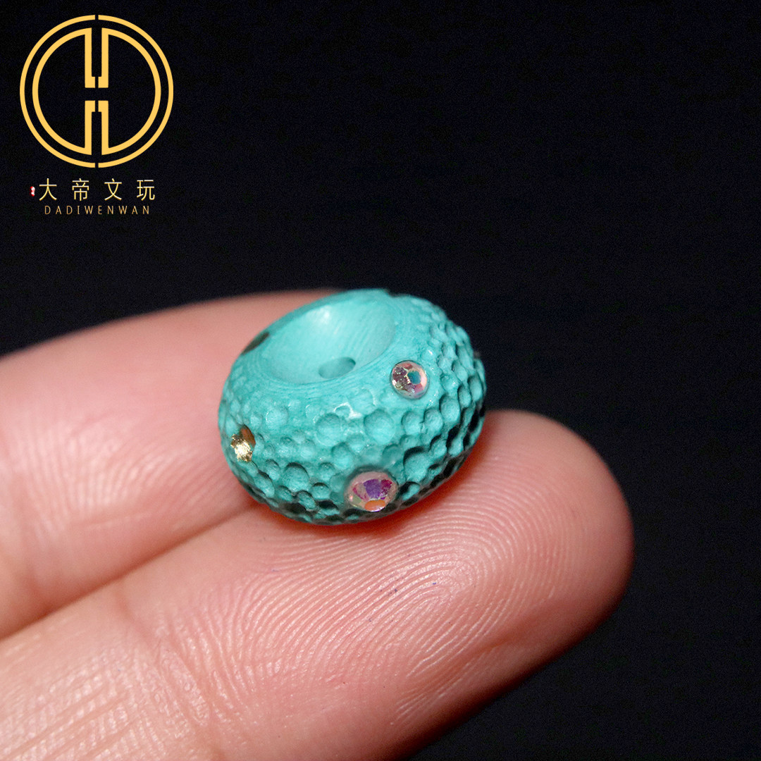 优化绿松蒙松陨石星球珠扣面包圈隔珠金刚星月菩提手串文玩配饰
