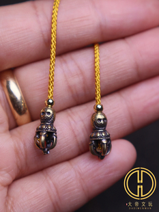 原创藏银尸陀林主阿呆弟子珠金刚杵隔珠菩提手串长串diy文玩配饰