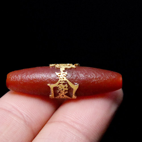 天然南红玛瑙桶珠镶嵌化解符护身符手串手链配珠文玩diy配饰配件