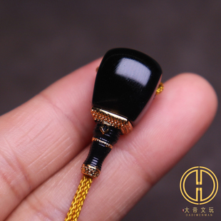 天然黑玛瑙分体三通佛头金刚星月菩提手串长串diy文玩配饰件