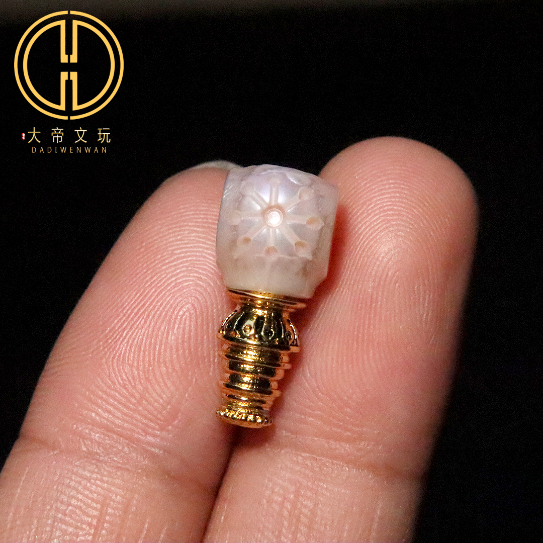 天然深海珍珠分体三通佛头金刚星月菩提手串长串diy文玩配饰件