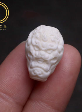 天然鹿角般若兽面三通佛头菩提手串长串佛珠手链diy文玩配饰配件