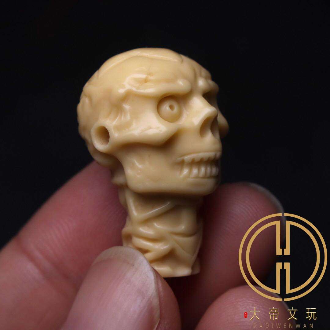 diy天然玉化料骷髅佛珠尸陀林