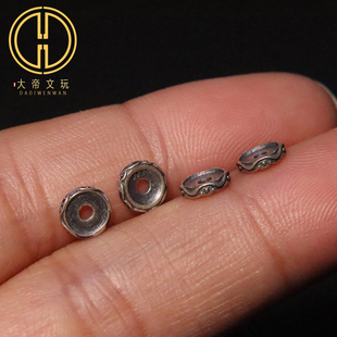 纯银925回纹水波纹隔片隔珠垫片金刚星月菩提手长串diy文玩配饰件