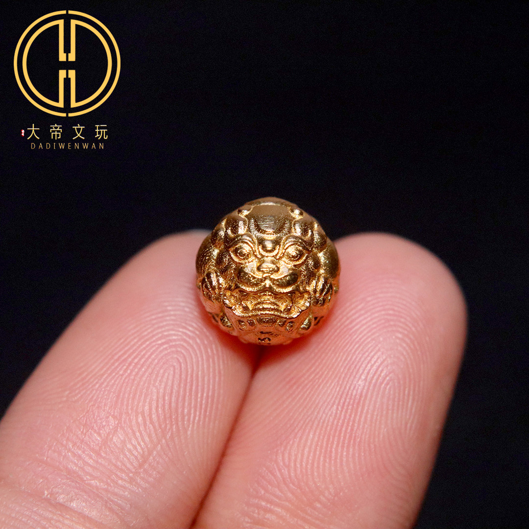 银镀金925纯银貔貅珠兽珠顶腰珠隔珠散珠菩提手串编绳diy文玩配饰