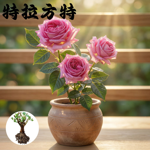 特拉方特 月季玫瑰花苗 大花灌木浓香勤花月季 阳台庭院盆栽